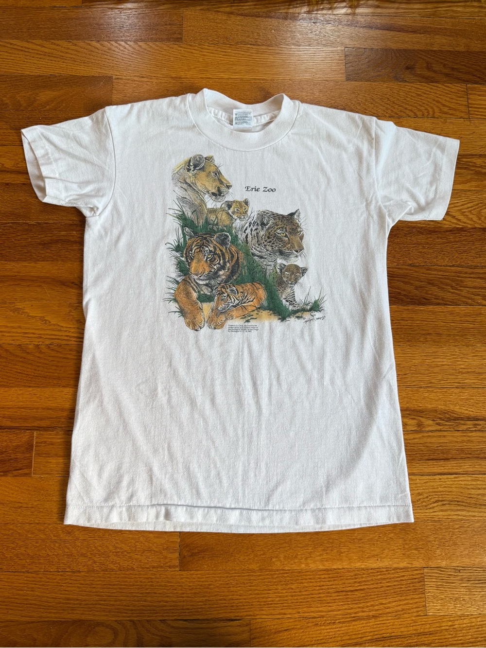 Erie Zoo Vintage Youth T Shirt Large 90s Erie Pa Animal Tiger Lion Leopard